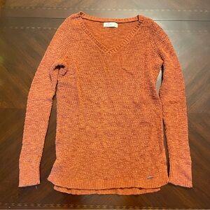 Hollister Burnt Orange V Neck Sweater S